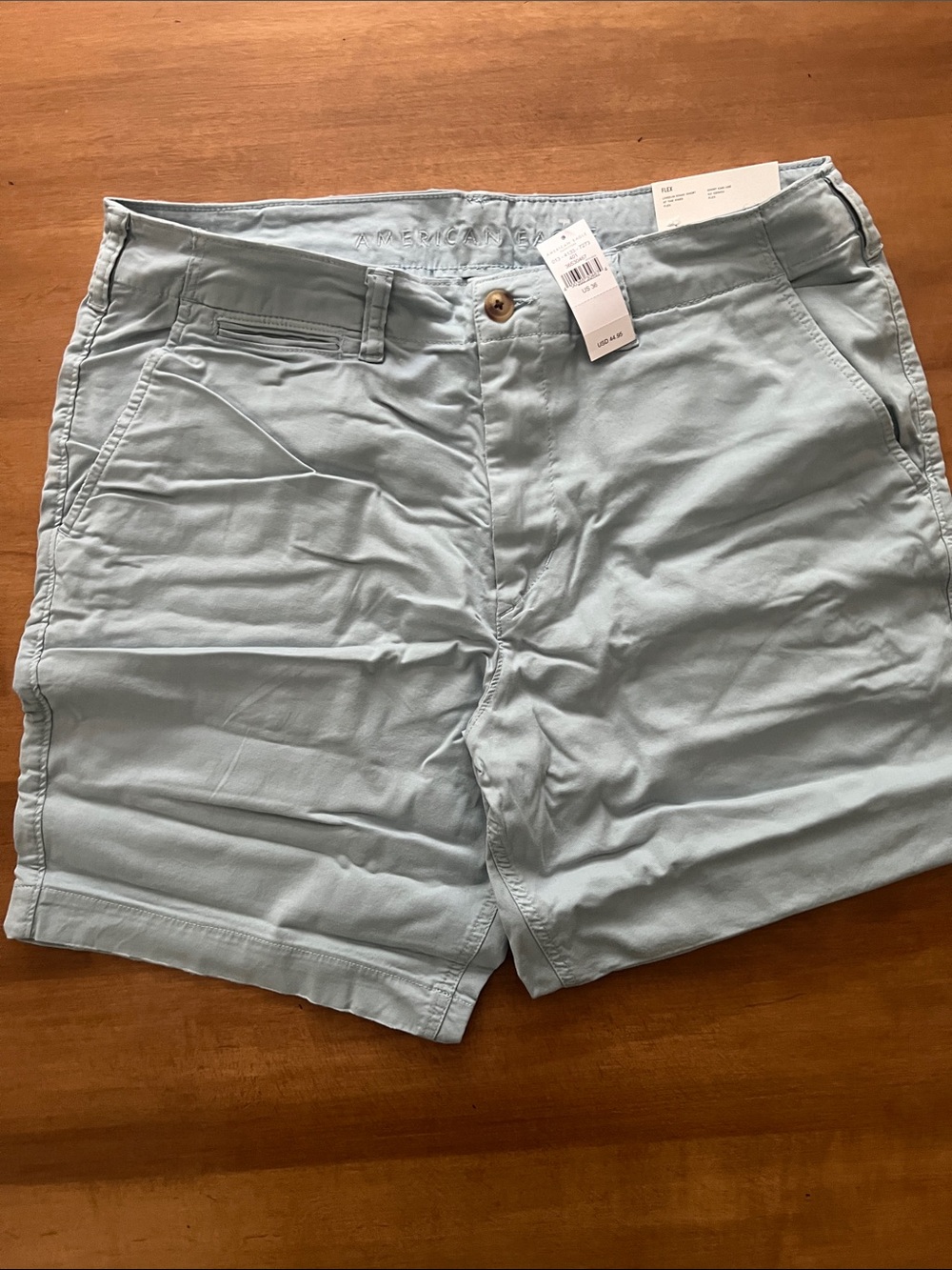 American Eagle Outfitters Pale Blue Flat Front Men’s Chino Shorts